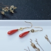 沙丁珊瑚水滴耳坠-红掌柜