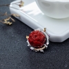 金镶钻阿卡珊瑚花吊坠-红掌柜