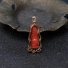 18K金镶钻珊瑚观音吊坠-红掌柜