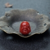 日本天然阿卡珊瑚佛头配件-红掌柜