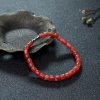 天然阿卡珊瑚桶珠单圈手串-红掌柜