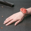 天然台湾MOMO珊瑚玫瑰花手镯-红掌柜