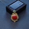 18K阿卡牛血红珊瑚吊坠-红掌柜