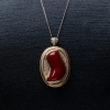 18K阿卡牛血红珊瑚吊坠-红掌柜