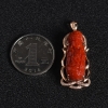 天然金镶钻阿卡牛血红珊瑚观音吊坠 - 红掌柜