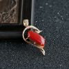18K金镶钻红珊瑚吊坠-红掌柜