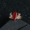 镶金红珊瑚戒指-红掌柜