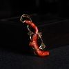 18K金意大利天然沙丁珊瑚原枝吊坠 - 红掌柜