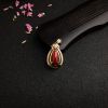 日本天然18K金镶钻阿卡红珊瑚吊坠 - 红掌柜