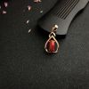 日本天然18K金镶钻阿卡红珊瑚吊坠 - 红掌柜