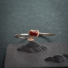55.5mm18K金镶钻阿卡黑红珊瑚手镯-红掌柜