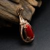 镶钻阿卡珊瑚吊坠-红掌柜珠宝
