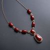 18K金镶钻日本阿卡牛血红珊瑚项链-红掌柜