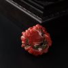 日本天然牛血红珊瑚牡丹花吊坠-红掌柜