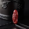 天然阿卡牛血红珊瑚观音头像吊坠-红掌柜