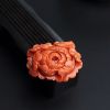 台湾天然MOMO红珊瑚牡丹花吊坠-红掌柜