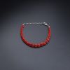 意大利天然沙丁红珊瑚米珠手链-红掌柜