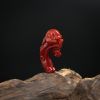 日本天然阿卡牛血红珊瑚如意吊坠-红掌柜