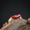日本天然牛血红珊瑚如意吊坠-红掌柜