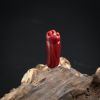 日本天然阿卡牛血红珊瑚如意吊坠-红掌柜