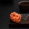 天然MOMO红珊瑚牡丹花吊坠-红掌柜