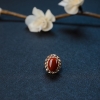 日本天然18K金镶钻阿卡红珊瑚两用款 - 红掌柜