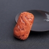 天然momo橘红珊瑚龙牌吊坠 - 红掌柜