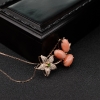 18k金镶天然MISU粉色珊瑚项链-红掌柜