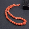 台湾天然MOMO橘红珊瑚塔链-红掌柜