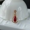 18K金镶钻红珊瑚吊坠-红掌柜