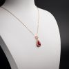 金镶钻日本天然阿卡红珊瑚吊坠-红掌柜