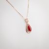 18K金镶钻天然阿卡红珊瑚吊坠-红掌柜