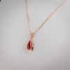 18K金镶钻日本阿卡红珊瑚吊坠-红掌柜