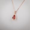 18K金镶钻日本天然红珊瑚吊坠-红掌柜