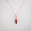18K金镶钻日本阿卡红珊瑚吊坠-红掌柜