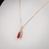18K金镶钻阿卡红珊瑚吊坠-红掌柜
