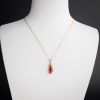 18K金镶钻日本天然阿卡红珊瑚吊坠-红掌柜