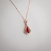 18K金镶钻天然阿卡红珊瑚吊坠-红掌柜