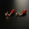 沙丁红珊瑚耳钉 - 红掌柜