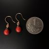 18K金镶意大利天然沙丁珊瑚耳坠-红掌柜