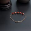 18K金镶钻天然沙丁红珊瑚手链-红掌柜