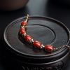 18K金镶钻沙丁红珊瑚手链-红掌柜