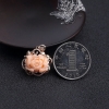 18K金镶钻深水粉色珊瑚牡丹花吊坠-红掌柜