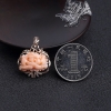  18K金镶钻深水粉色珊瑚牡丹花吊坠-红掌柜
