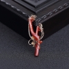 18K金镶钻日本阿卡正红珊瑚吊坠-红掌柜
