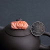 深水橘色珊瑚戒面-红掌柜