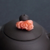 天然深水橘色珊瑚玫瑰花戒面-红掌柜