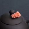 深水橘色珊瑚玫瑰花戒面-红掌柜