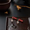 沙丁红珊瑚耳环-红掌柜