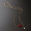 18K金镶红珊瑚锁骨链-红掌柜